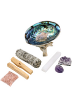 Load image into Gallery viewer, Sage Smudge kit with Amethyst crystals & Selenite