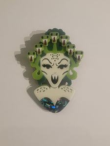 Acrylic Medusa Brooch