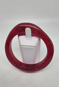 Thick Red Prystal Bakelite Bangle