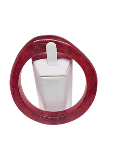 Thick Red Prystal Bakelite Bangle