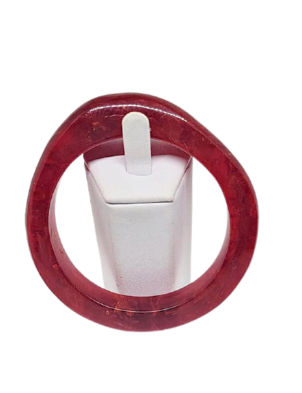 Thick Red Prystal Bakelite Bangle