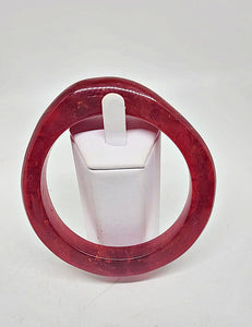 Thick Red Prystal Bakelite Bangle