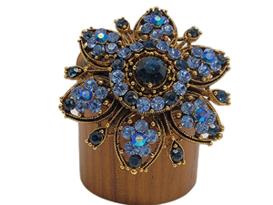 Beautiful Blue Rhinestone Brooch