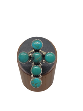 Load image into Gallery viewer, Turquoise Cross Ring Size 7
