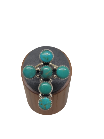 Turquoise Cross Ring Size 7