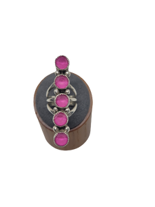 Sterling Silver Pink Stone Ring Size