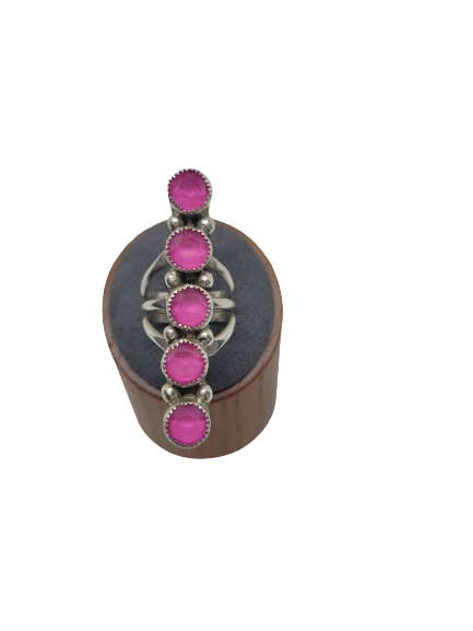 Sterling Silver Pink Stone Ring Size