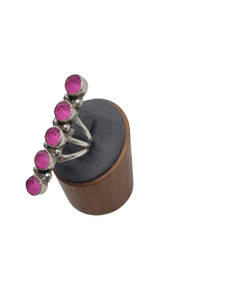 Sterling Silver Pink Stone Ring Size