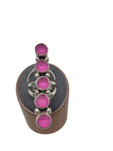 Sterling Silver Pink Stone Ring Size