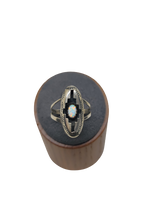 Load image into Gallery viewer, White Opal Shadow box Native Ring Size 8
