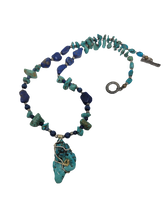 Load image into Gallery viewer, Turquoise and Lapis Stone Necklace
