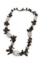 Load image into Gallery viewer, Tigers Eye, Genuine Pearls and Faceted Stone
