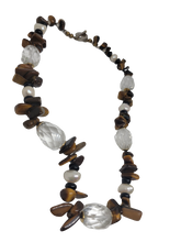 Load image into Gallery viewer, Tigers Eye, Genuine Pearls and Faceted Stone
