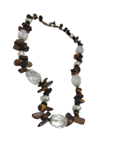 Load image into Gallery viewer, Tigers Eye, Genuine Pearls and Faceted Stone
