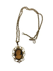 Vintage Whiting Davis Cameo Necklace