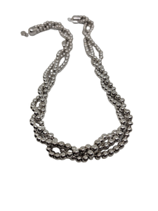 Three Strand Sterling Ball Necklace