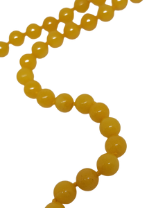 Vintage Yellow Jade Necklace 30"