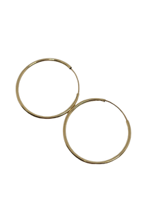 14k Gold Hoops 1"