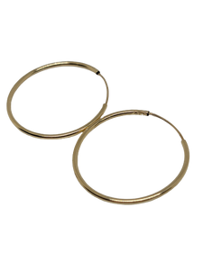 14k Gold Hoops 1"