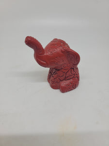 Hand Carved Cinnabar Elephant