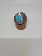 Load image into Gallery viewer, Sterling Turquoise Ring Size 8
