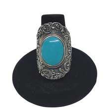 Load image into Gallery viewer, Sterling Turquoise Ring Size 8
