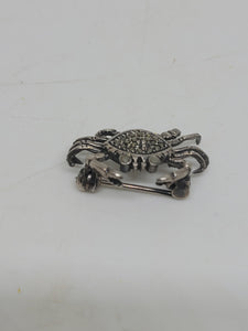 Sterling and Marcasite Crab