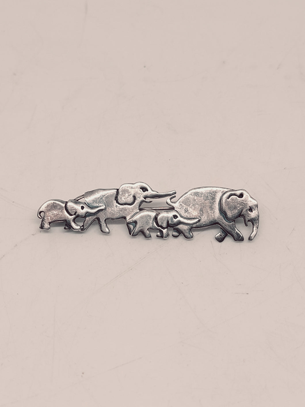 Vintage Sterling Elephants Signed