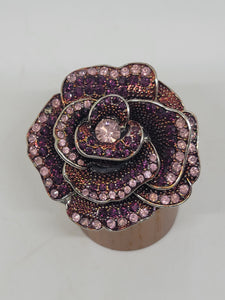 Pink and Purple Glass Flower Brooch