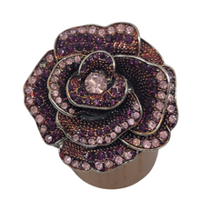 Load image into Gallery viewer, Pink and Purple Glass Flower Brooch
