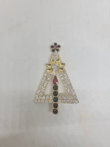 Christmas Tree Bling Brooch signed