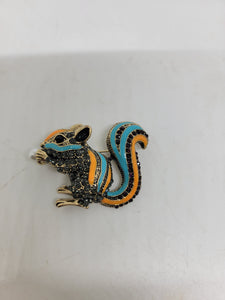 Enamel Squirrel Brooch