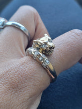 Load image into Gallery viewer, Sterling Leopard Ring Size 10
