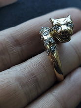 Load image into Gallery viewer, Sterling Leopard Ring Size 10
