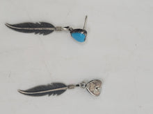 Load image into Gallery viewer, Sterling with Turquoise Heart Earrings
