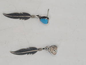 Sterling with Turquoise Heart Earrings