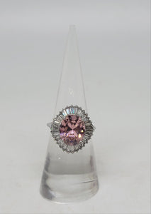 Sterling Pink CZ size 6