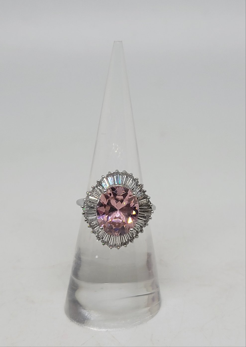 Sterling Pink CZ size 6