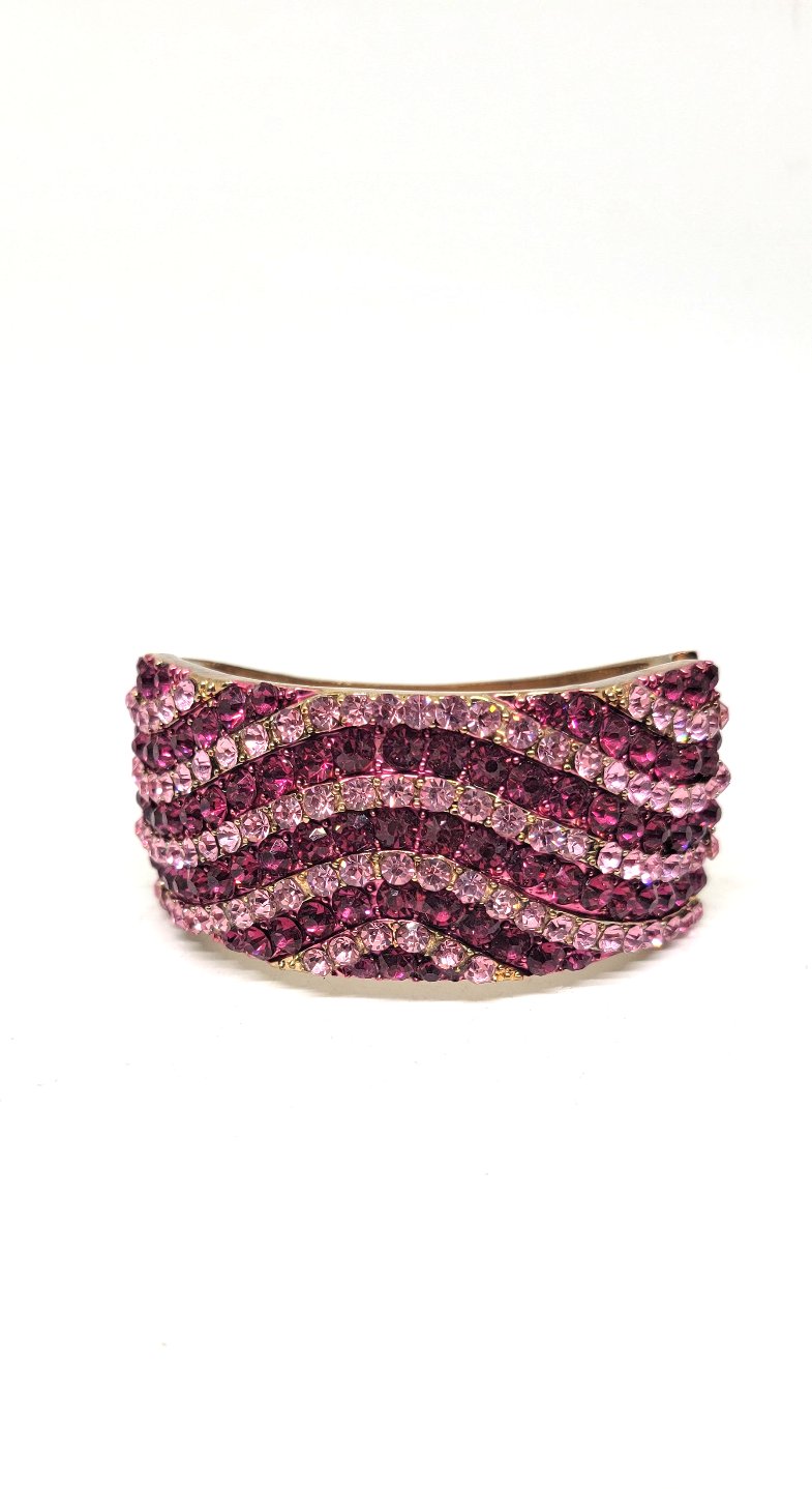 Pink Crystal Clamper Bracelet