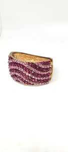 Pink Crystal Clamper Bracelet