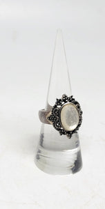 Sterling Silver MOP and Marcasite Ring