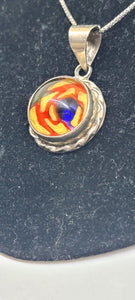 Mexico Sterling Cool Glass Pendant