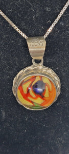 Mexico Sterling Cool Glass Pendant