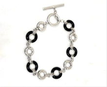 Load image into Gallery viewer, Sterling Bracelet with black Enamel
