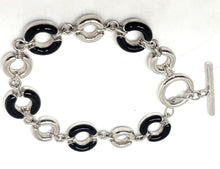 Load image into Gallery viewer, Sterling Bracelet with black Enamel
