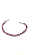 Load image into Gallery viewer, Vintage Sterling Pink Crystal Bracelet
