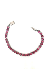 Load image into Gallery viewer, Vintage Sterling Pink Crystal Bracelet
