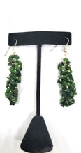 Load image into Gallery viewer, Sterling and Emerald Stone Earrings
