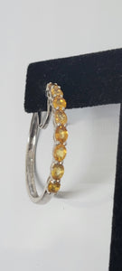 Sterling Citrine Hoops