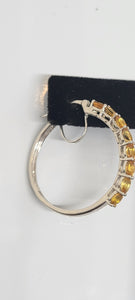 Sterling Citrine Hoops